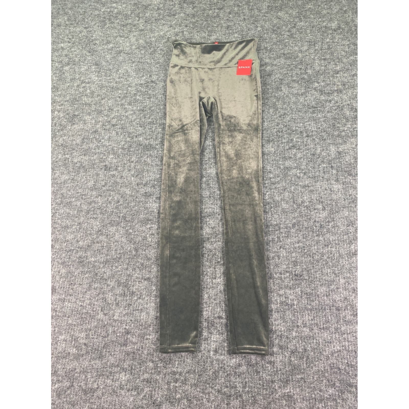 Spanx Velvet Leggings Olive Green High Waisted Xs Extra Small